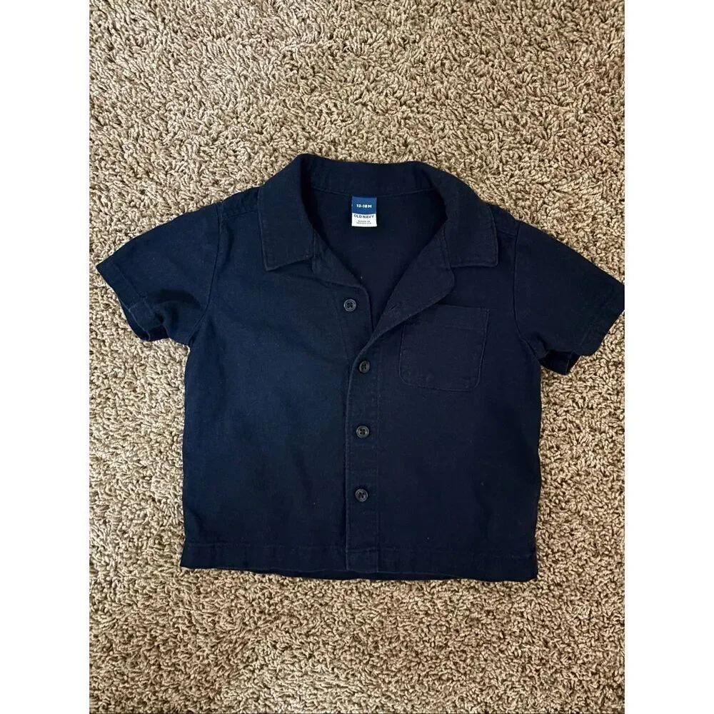 ❤️Old Navy Baby Linen Blend Button Down Shirt 12-18M